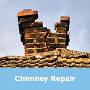chimney repair graphic image of broken down brick chimney on roof