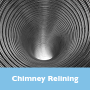 chimney relining graphic looking down into metal chimney flue